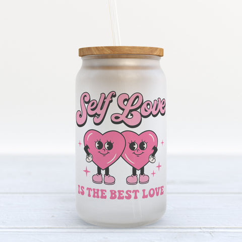 Self Love is the Best Love Frosted Glass Can Tumbler