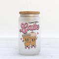 I Love You a Latte Valentine's Day Frosted Glass Can Tumbler