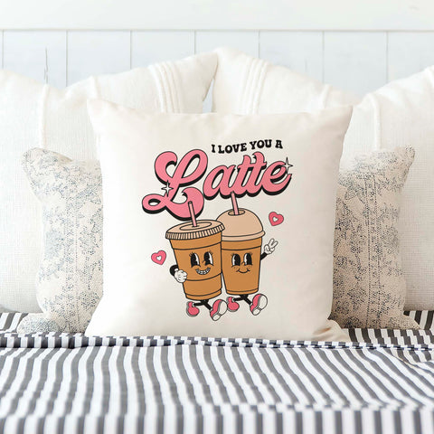I Love You a Latte Valentine's Day Pillow Cover