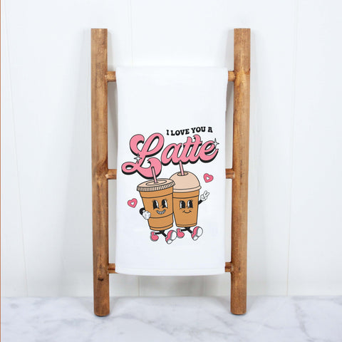 I Love You a Latte Valentine's Day Kitchen Towel