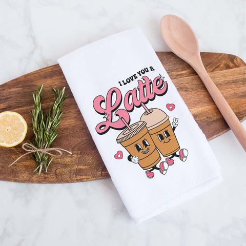 I Love You a Latte Valentine's Day Kitchen Towel