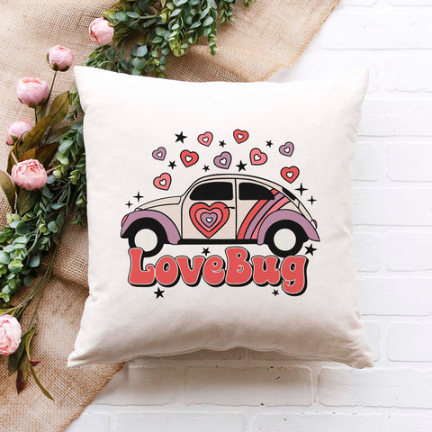 Love Bug Valentine's Day Pillow Cover