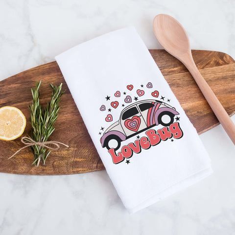 Love Bug Valentine's Day Kitchen Towel