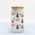 Christmas Design Frosted Glass Can Tumbler