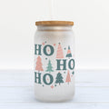 Ho Ho Ho Christmas Frosted Glass Can Tumbler