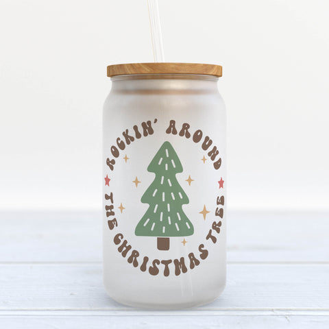 Rocking Around the Christmas Tree Frosted Glass Can Tumbler
