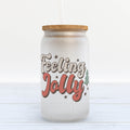 Feeling Jolly Christmas Frosted Glass Can Tumbler