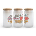 Hot Cocoa and Christmas Movies Frosted Glass Can Tumbler