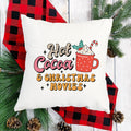 Hot Cocoa and Christmas Movies Pillow Cover