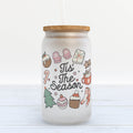 'Tis the Season Christmas Frosted Glass Can Tumbler