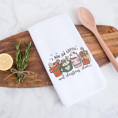 I Run on Coffee and Christmas Cheer Kitchen Towel