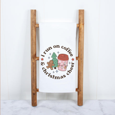 I Run On Coffee and Christmas Cheer Kitchen Towel