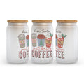 Dear Santa Just Bring Coffee Christmas Frosted Glass Can Tumbler