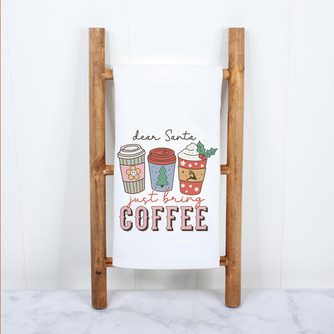 Dear Santa Just Bring Coffee Christmas Kitchen Towel