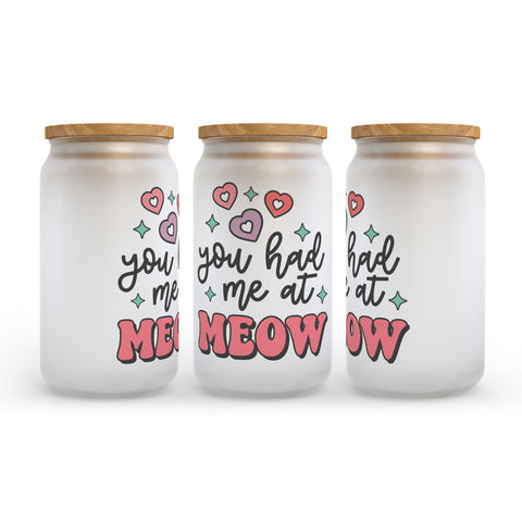 You Had Me at Meow Frosted Glass Can Tumbler