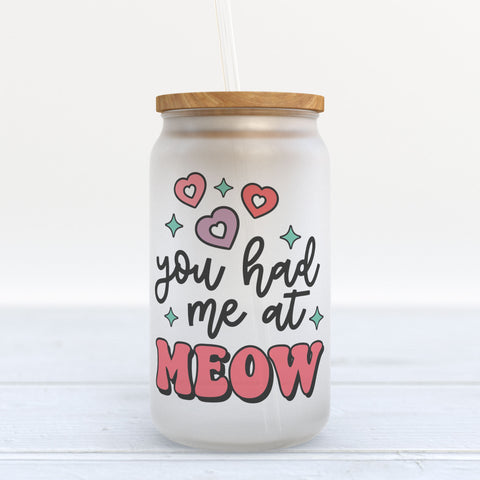 You Had Me at Meow Frosted Glass Can Tumbler