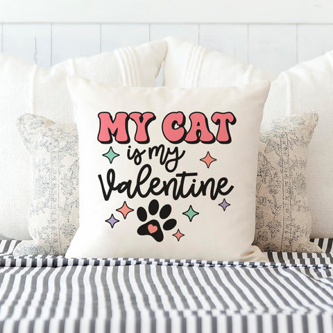 My Cat is My Valentine Pillow Cover