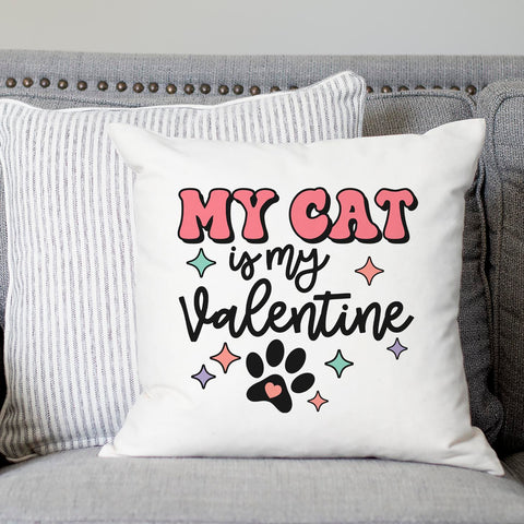 My Cat is My Valentine Pillow Cover