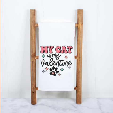 My Cat is My Valentine Kitchen Towel