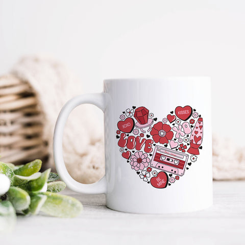 Love Retro Cassette Tape Valentine's Day Mug