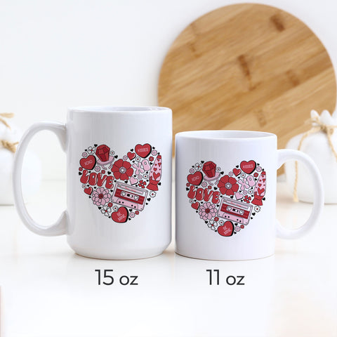 Love Retro Cassette Tape Valentine's Day Mug