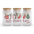 Festive AF Retro Christmas Frosted Glass Can Tumbler