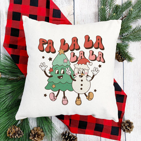 Fa La La La La Retro Ornaments Christmas Pillow Cover
