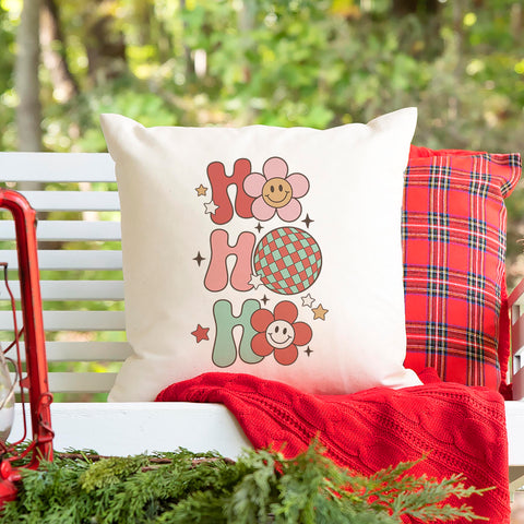 Ho Ho Ho Retro Christmas Pillow Cover