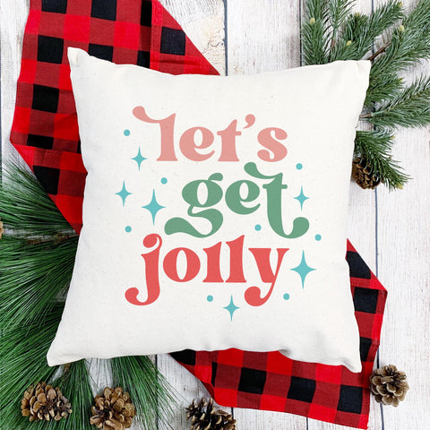 Let's Get Jolly Christmas Pillow Cover