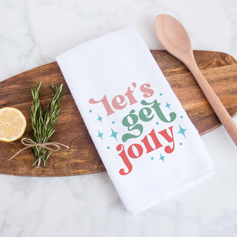 Let's Get Jolly Christmas Kitchen Towel