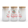 Feeling Festive Christmas Retro Frosted Glass Can Tumbler