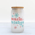 Warm Wishes Christmas Retro Frosted Glass Can Tumbler