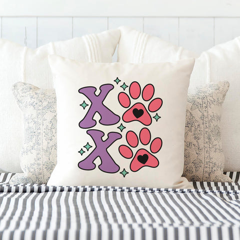 XOXO Paw Prints Pillow Cover