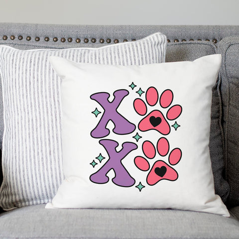 XOXO Paw Prints Pillow Cover