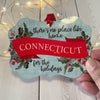 There's no place like home for the holidays custom state aluminum christmas ornament