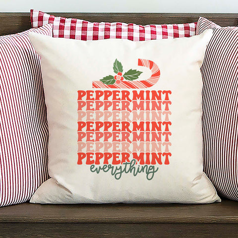 Peppermint Everything Christmas Pillow Cover