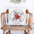 It's beginning to look a lot like Christmas Poinsettia Christmas Holiday White Canvas Pillow Cover, Farmhouse Christmas Decor