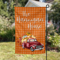fall red truck personalized fall garden flag, welcome flag, modern farmhouse home decor