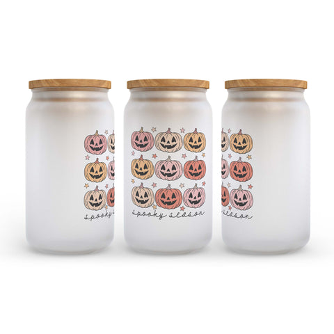 Spooky Season Halloween Frosted Glass Can Tumbler