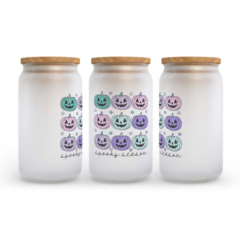 Spooky Season Halloween Frosted Glass Can Tumbler
