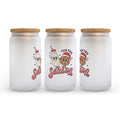 Tis the Season Christmas Frosted Glass Can Tumbler