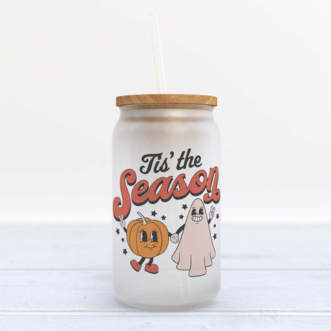 Tis the Season Halloween Frosted Glass Can Tumbler