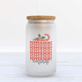 Peppermint Everything Christmas Frosted Glass Can Tumbler