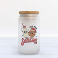 Tis the Season Christmas Frosted Glass Can Tumbler