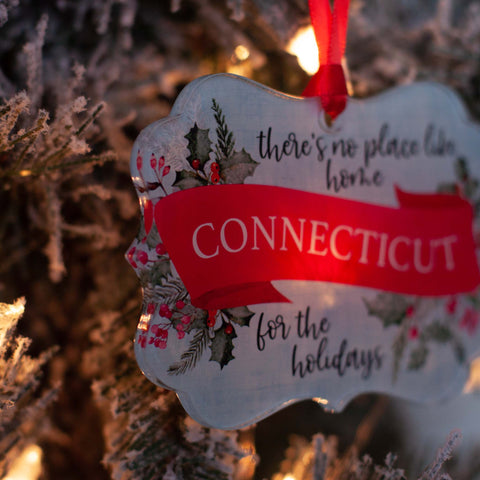 There's no place like home custom state acrylic christmas ornament