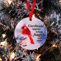 cardinals appear when angels are near personalized memorial acrylic christmas ornament