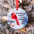 cardinals appear when angels are near personalized memorial aluminum christmas ornament