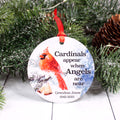 cardinals appear when angels are near personalized memorial aluminum christmas ornament