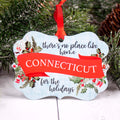 There's no place like home for the holidays custom state aluminum christmas ornament