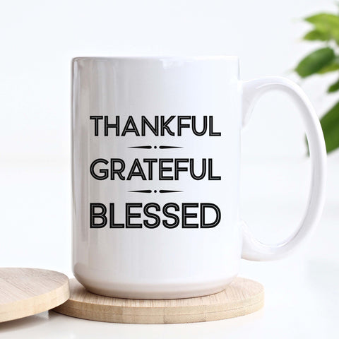 Thankful Grateful Blessed Fall Mug